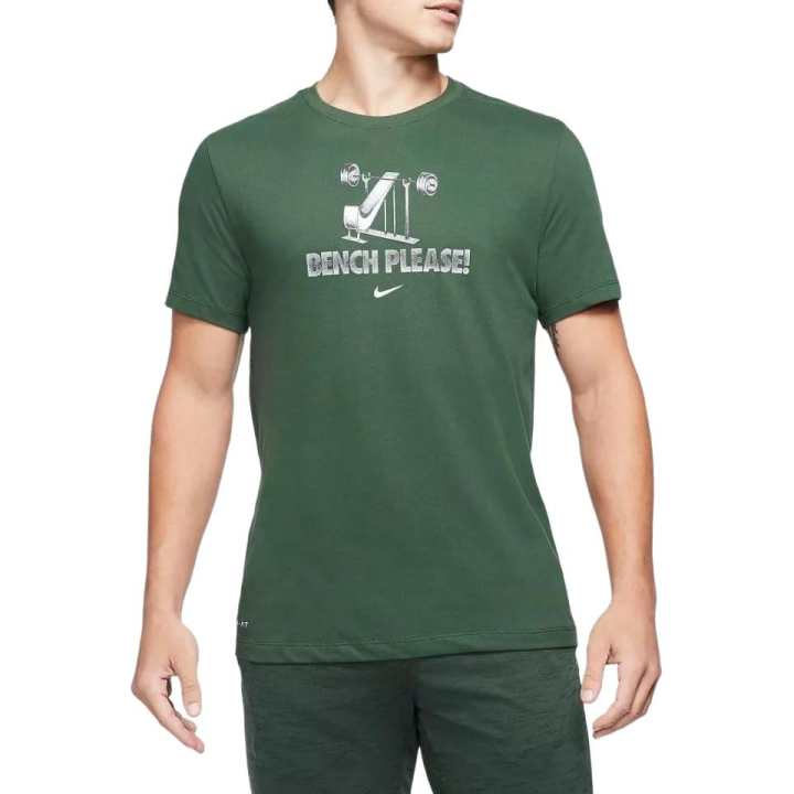 Nike Nike Dri Fit T Shirts Men's Green Crew Neck Moderate