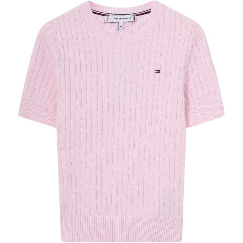 Tommy Hilfiger Sweaters Women's Light Pink Crew Neck Moderate