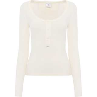 Chloé Scoop-Neck Henley Sweater