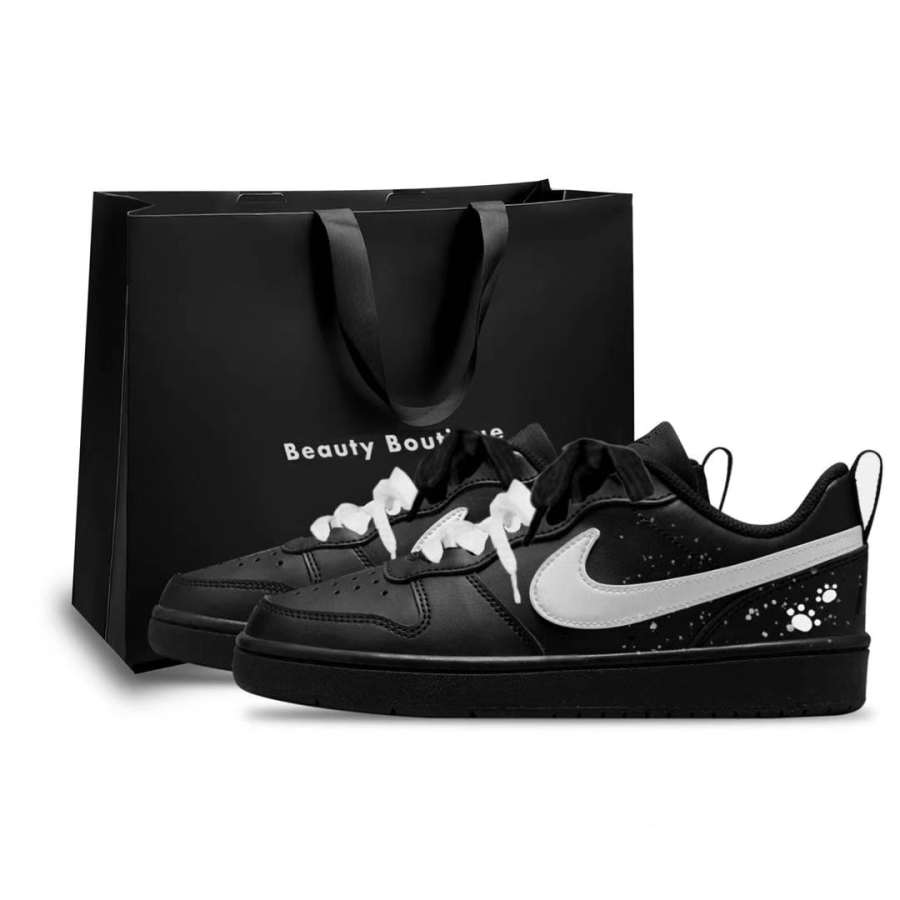 Nike Nike Court Borough Leather Anti Kick Abrasion Resistant Low top Kids' Skateboarding Shoes Unisex