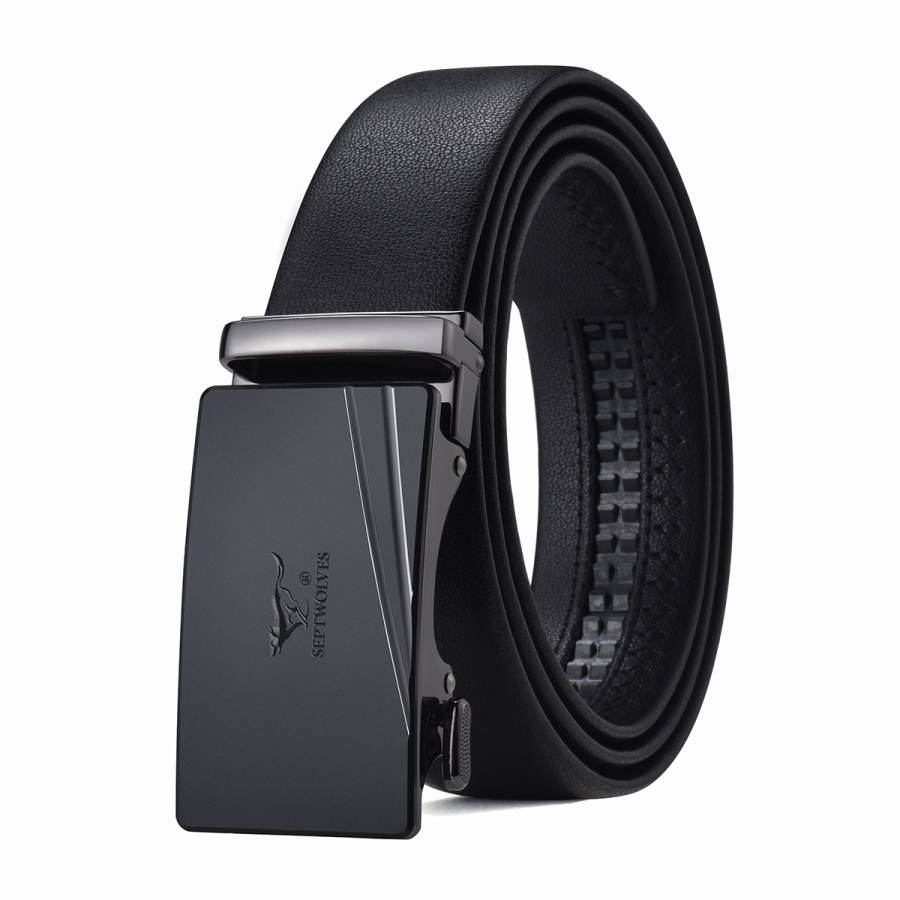 SEPTWOLVES SEPTWOLVES Split Cow Leather Zinc Alloy Cow Split Leather Automatic Buckle Belt Men's 3.5cm