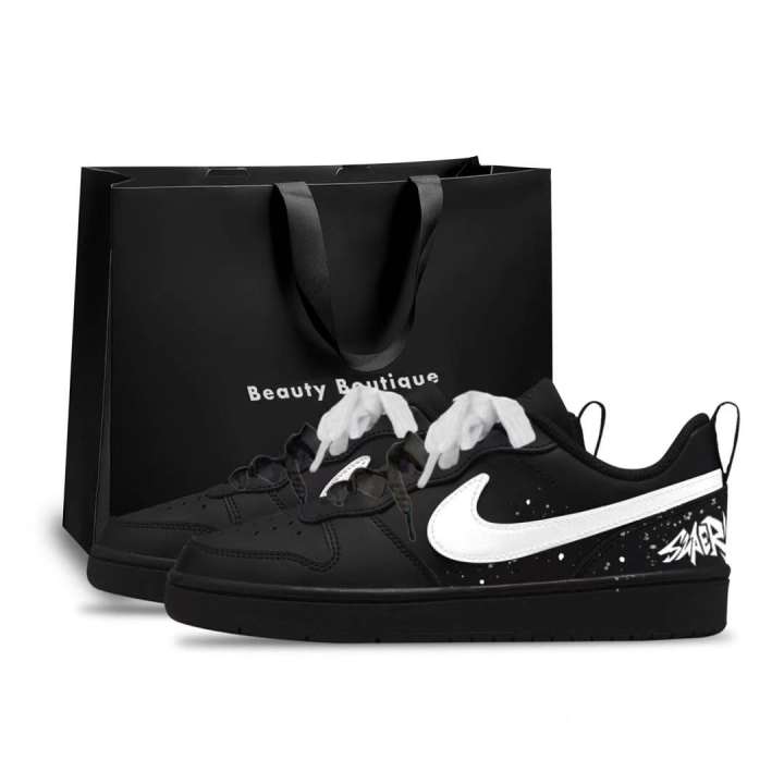 Nike Nike Court Borough White Special 2 Synthetic Leather Slip Resistant Anti Kick Abrasion Resistant Support Low top