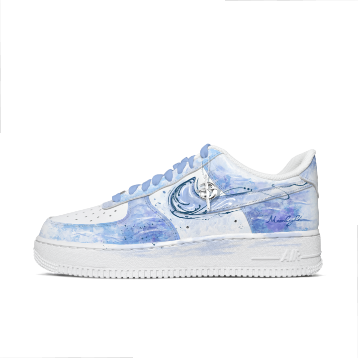Nike Nike Air Force 1 Cow Leather Abrasion Resistant Low top Skateboard Shoes Men's Blue