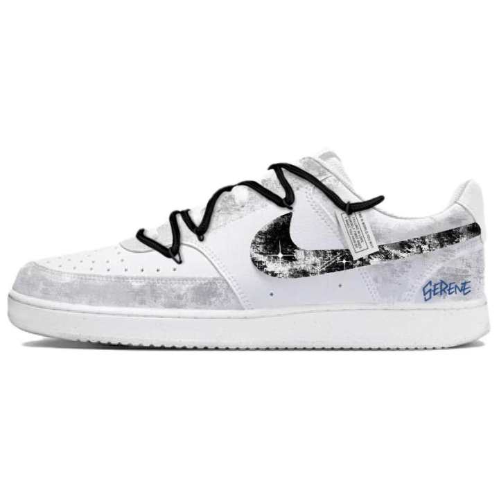 Nike Nike Court Vision Whisper Leather Low top Skateboard Shoes Unisex Black White Gray
