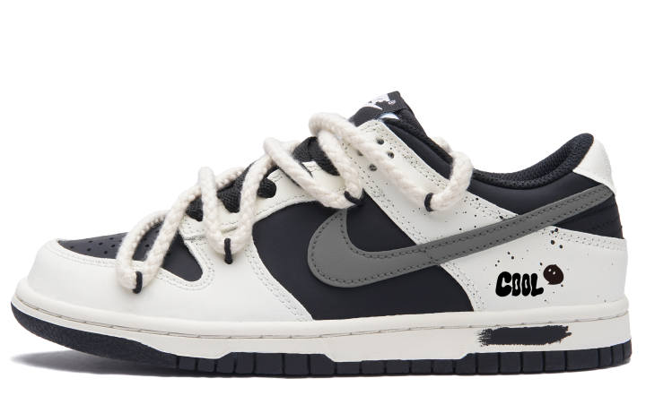 Nike Nike Dunk White Smoky Ink E Low top Skateboard Shoes Unisex Black White