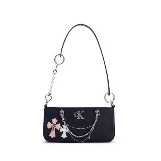 CALVIN KLEIN Blended Material Bubble Jellyfish, Galaxy Sweetheart Underarm Shoulder Bag Regular Women's Black Silver