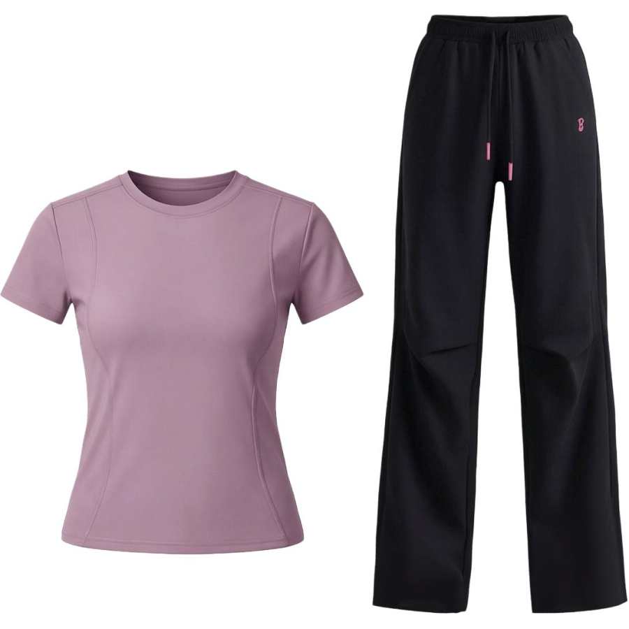 Barbie Fitness Sets Women's Purple Mist Iridescent Crew Neck Thin