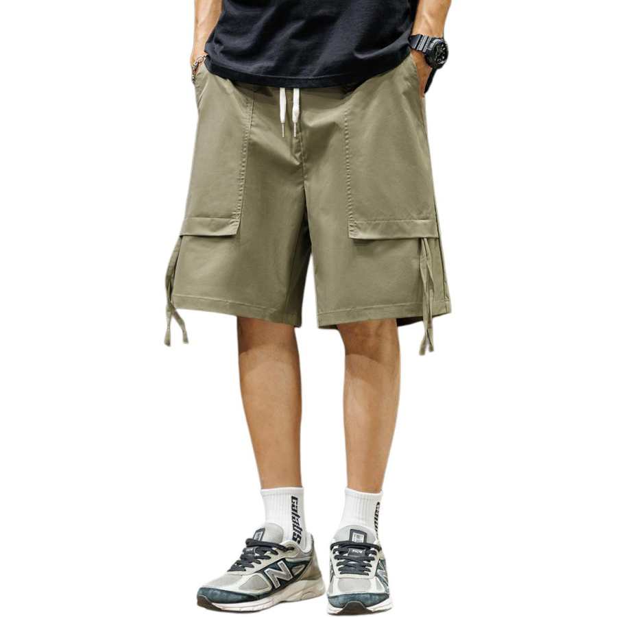 Tonlion Casual Shorts Unisex Army Green Thin