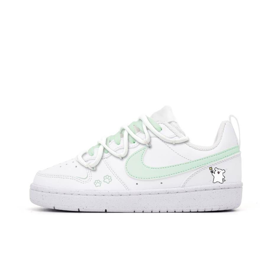 Nike Nike Court Borough 2 Maltese Abrasion Resistant Slip Resistant Low top Skateboard Shoes Unisex White Green