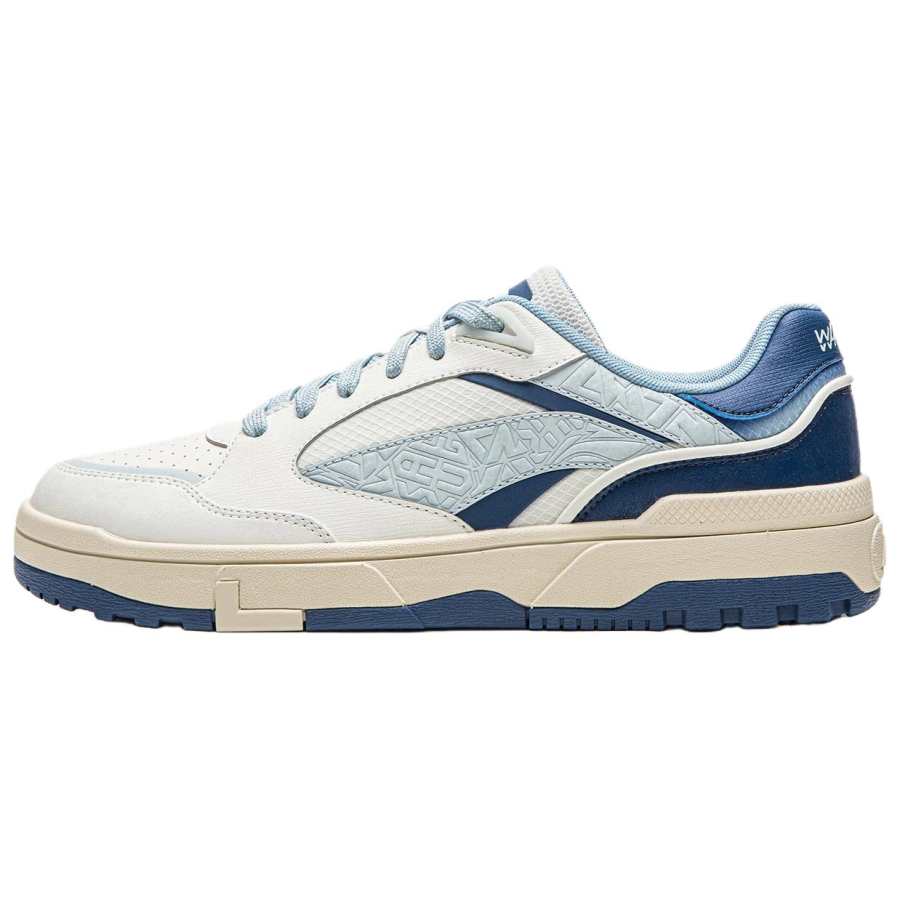 Li-Ning Li Ning Wave LITE Textile, Synthetic Leather Low top Skateboard Shoes Men's White Blue