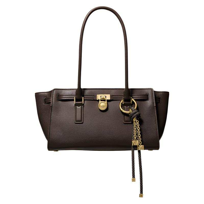 MICHAEL KORS Hamilton Cow Leather Shoulder Bag Small Women's Chocolate