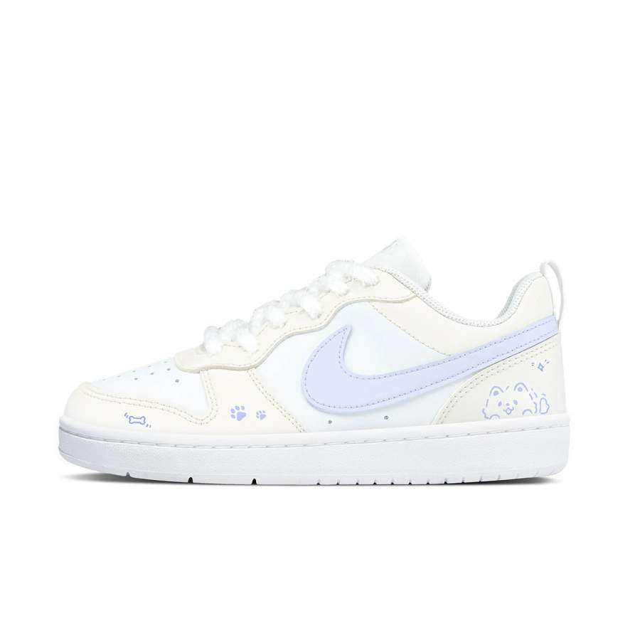Nike Nike Court Borough Sea Salt Cheese Low top Kids' Skateboarding Shoes Beige Blue Teenagers