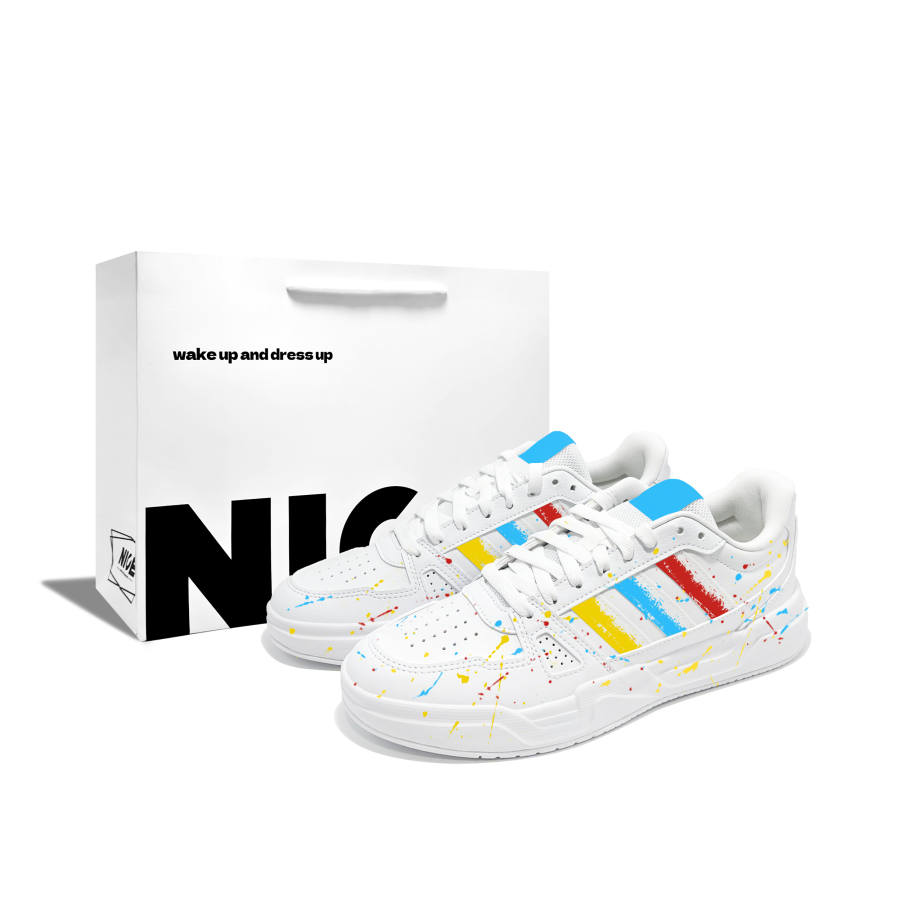 Adidas Adidas LITE BALLER Encounter Rainbow R Pu Cushioning Abrasion Resistant Slip Resistant Low top Skateboard Shoes Unisex