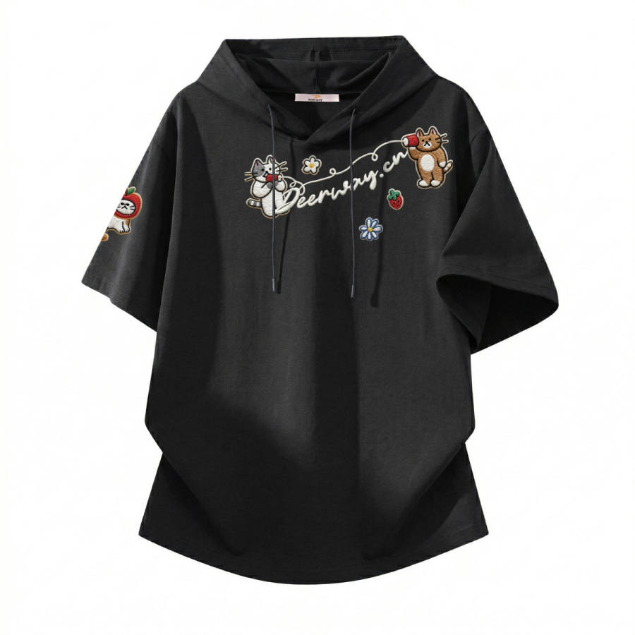DEERWAY T Shirts Unisex Hooded Moderate Straight Fit