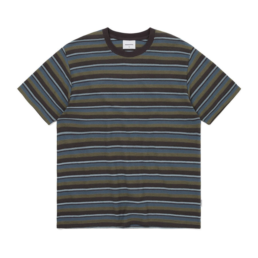 Thisisneverthat Thisisneverthat SS26 Inside Out Striped Tee Olive T Shirt Unisex