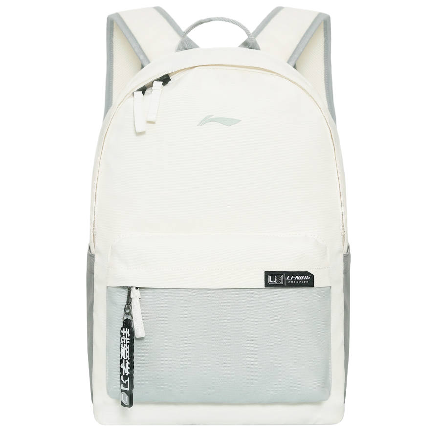 Li-Ning Li Ning Polyester Backpack Unisex White Gray