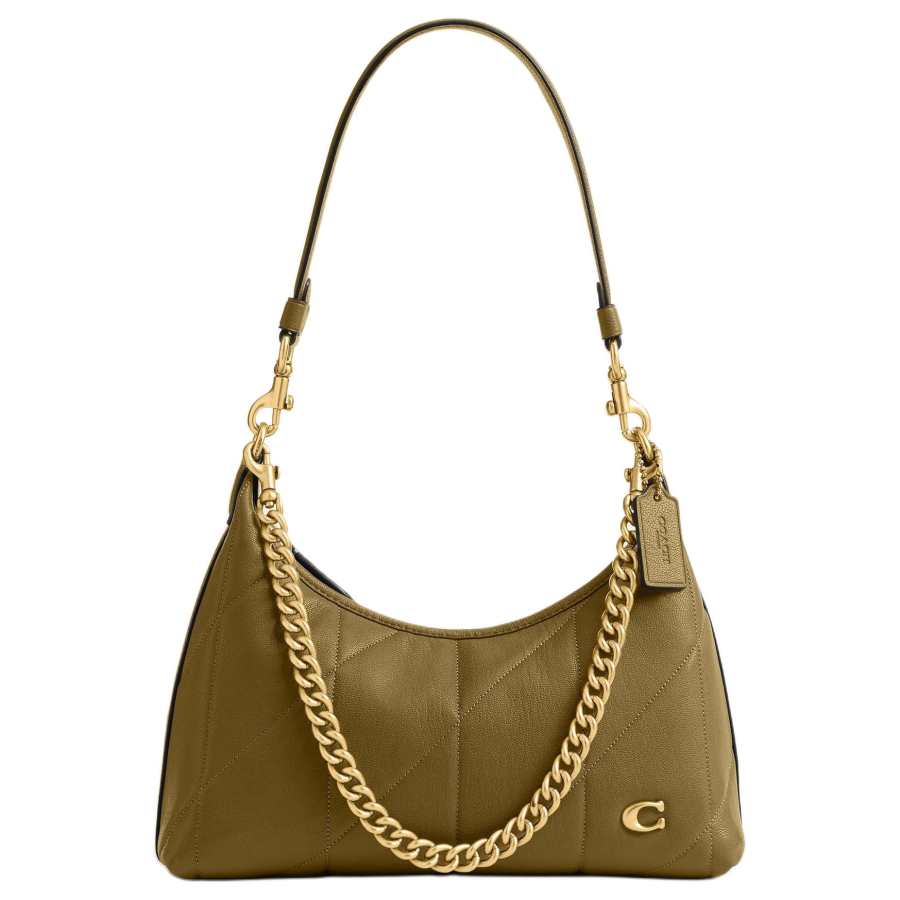 COACH Juliet Sheepskin Shoulder Bag Large Women's Light Olive Green