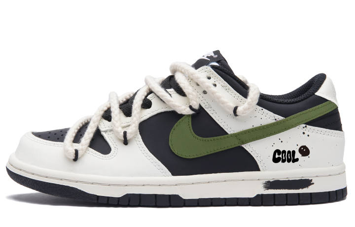 Nike Nike Dunk White Smoky Ink C Low top Skateboard Shoes Unisex Black White