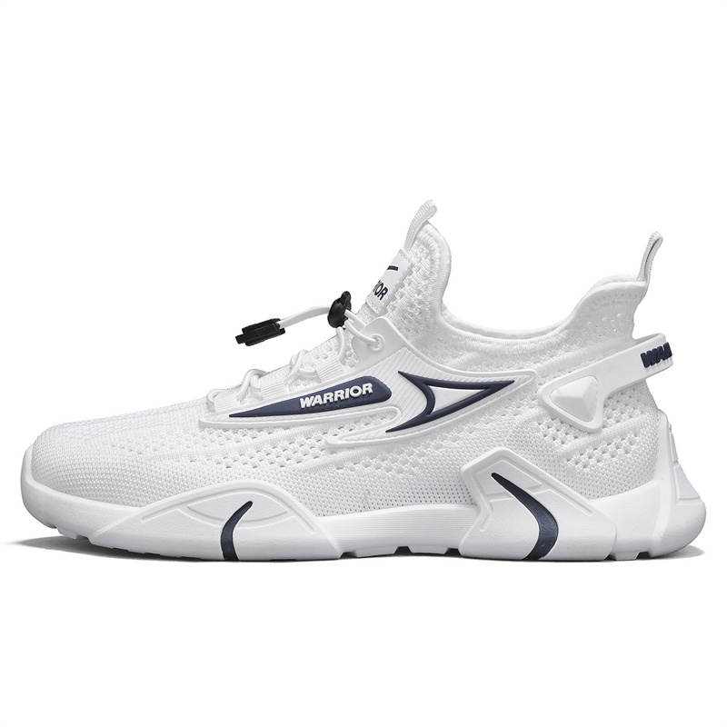Warrior Coverage, Balance, Abrasion Resistant, Lightweight, Quick Dry Low top Casual Shoes Men's White Dark Blue