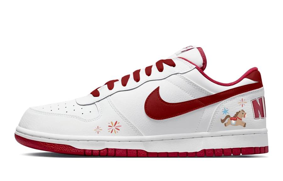 Nike Nike Big Galloping Starry Path, Vintage Individual Cushioning Slip Resistant Low top Skateboard Shoes Men's White Red