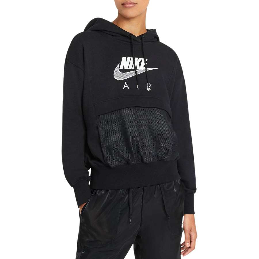 Nike Nike Sweatshirts Women's Black Hooded Non Detachable Moderate Straight Fit