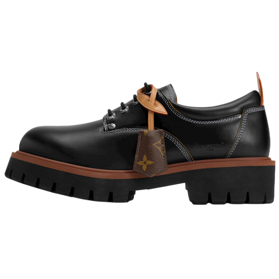 LOUIS VUITTON Remix Cow Leather Casual Shoes Men's Black