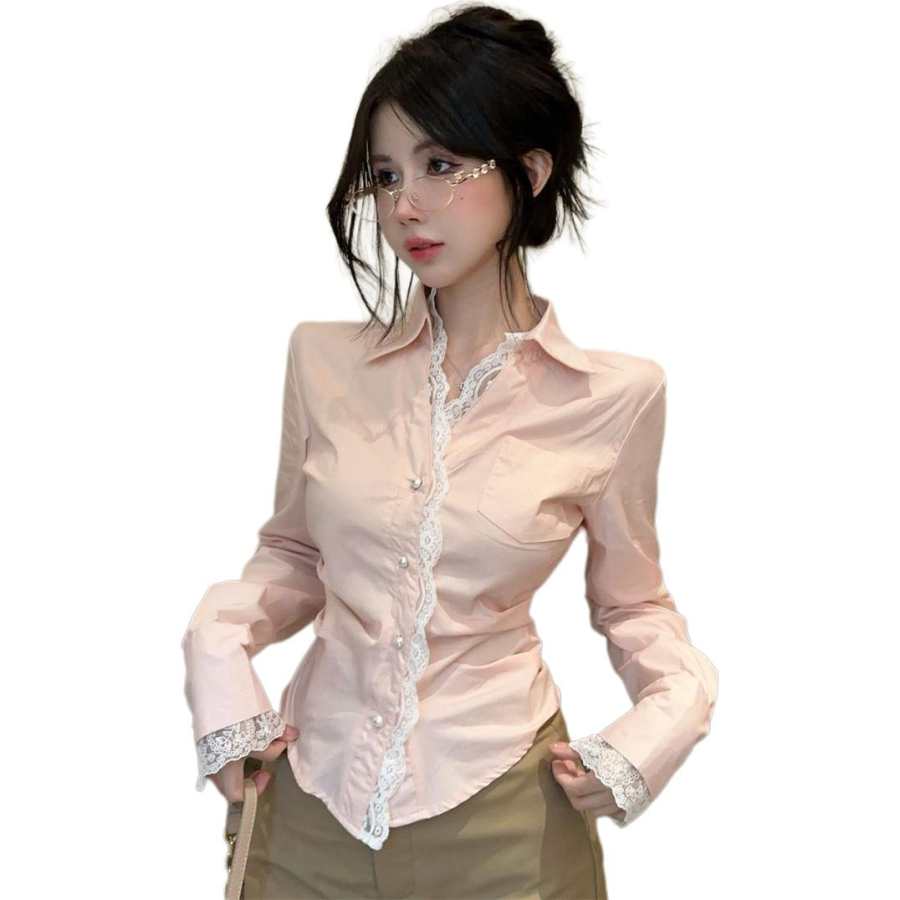 JBBCN Shirts Women's Lapel Moderate Nipped In Waist