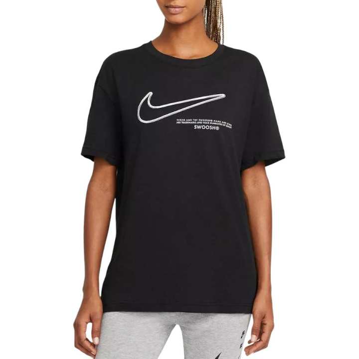 Nike Nike Swoosh T Shirts Women's Black Crew Neck