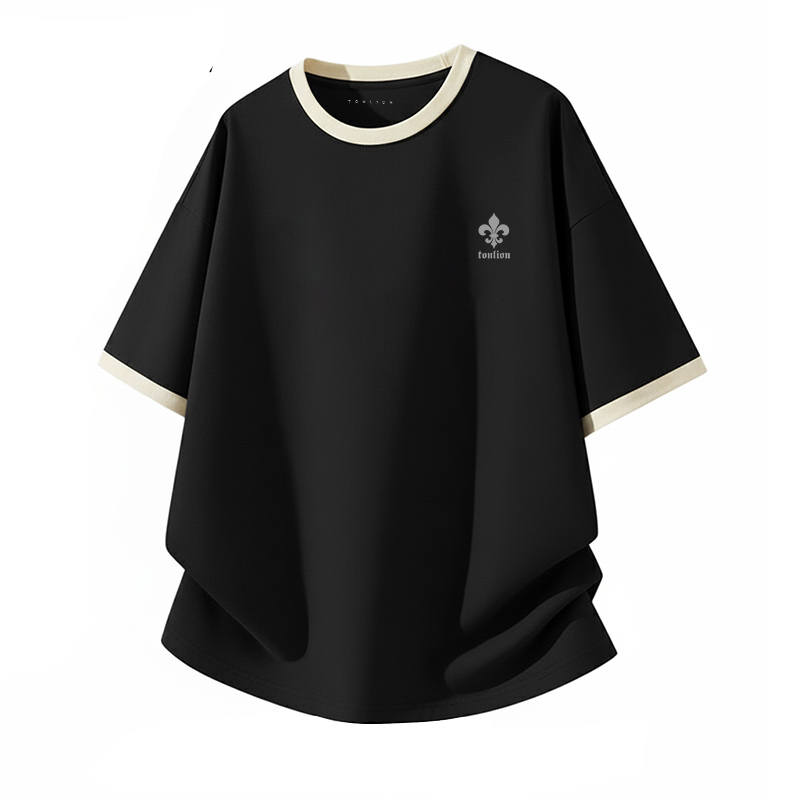 Tonlion T Shirts Unisex Crew Neck Thin Straight Fit