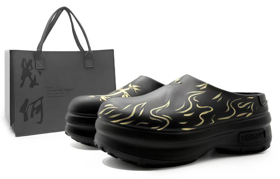 Adidas Originals AdiFOM Stan Smith Mule Chef Shoes Women's Black Gold