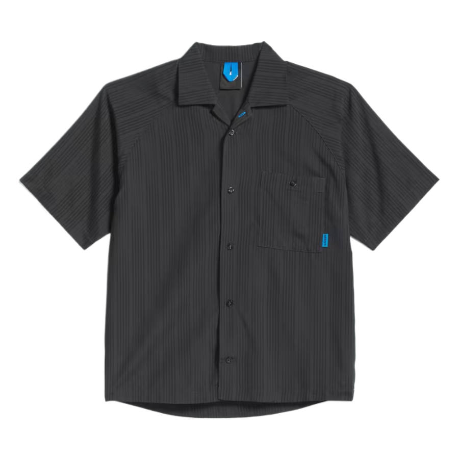 Adidas Originals Shirts Unisex Carbon Black/Black/Glossy Finish Blue Lapel Moderate