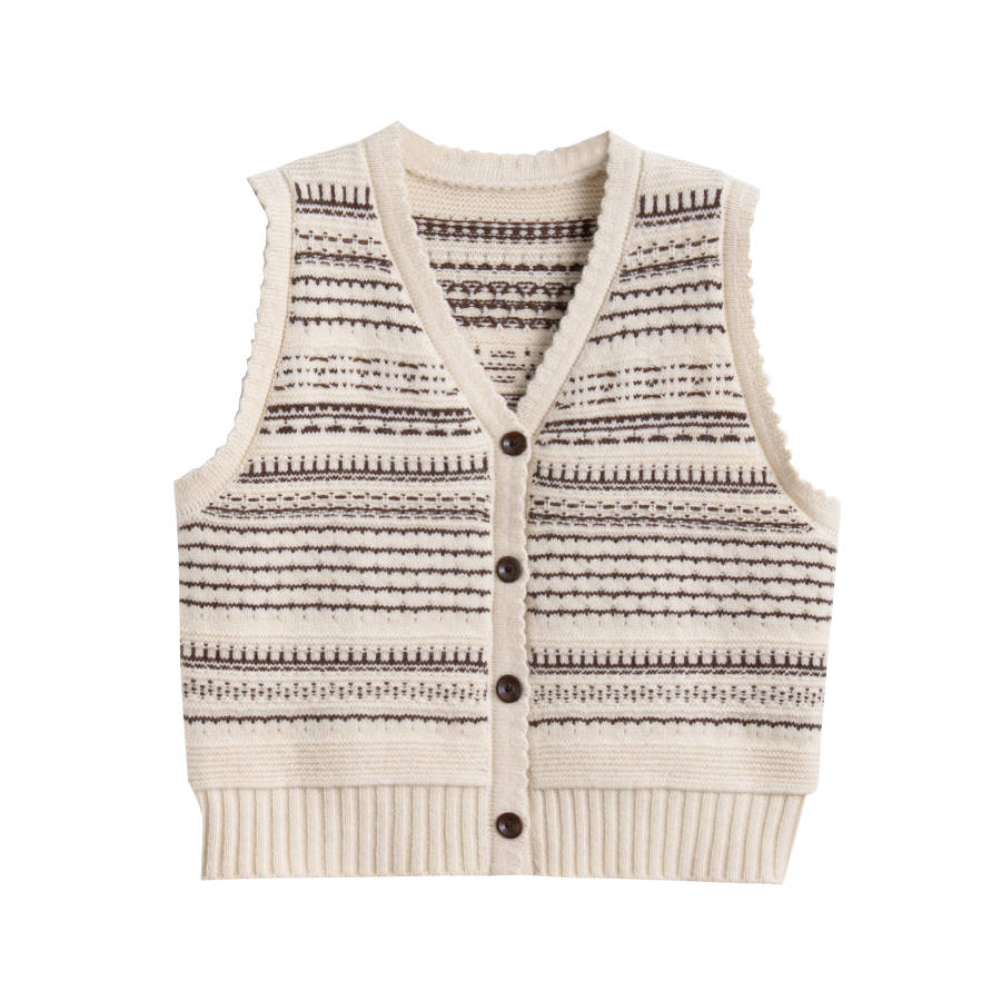 Tonlion Knitwear Women's Beige Apricot V Neck Moderate Cardigan