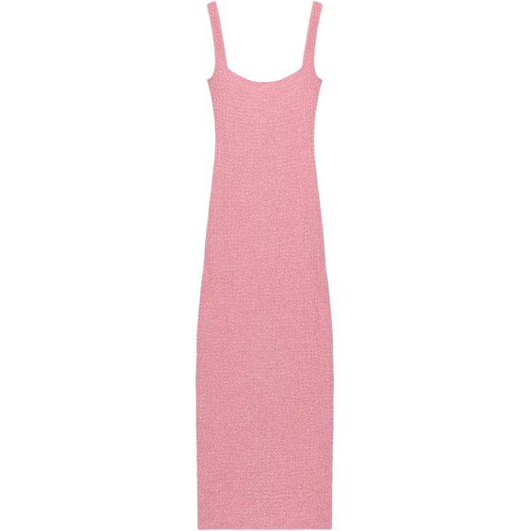 ZARA Sleeveless Dresses Women's Light Peach Red Moderate Long Skirt