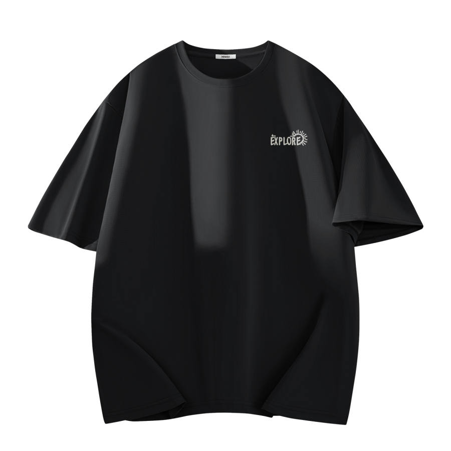 MINISO T Shirts Unisex Crew Neck Moderate Straight Fit