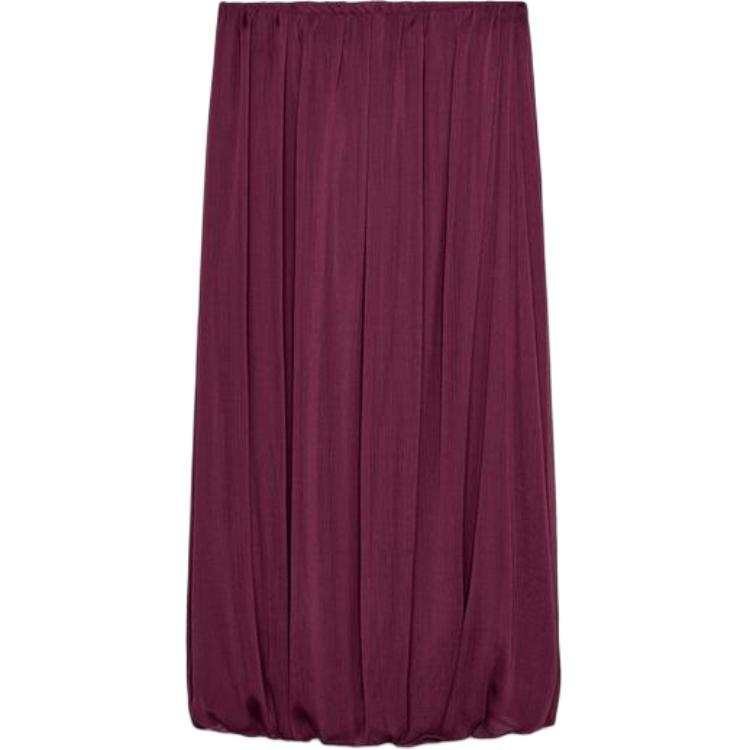ZARA Casual Long Skirts Women's Dark Red Color Moderate