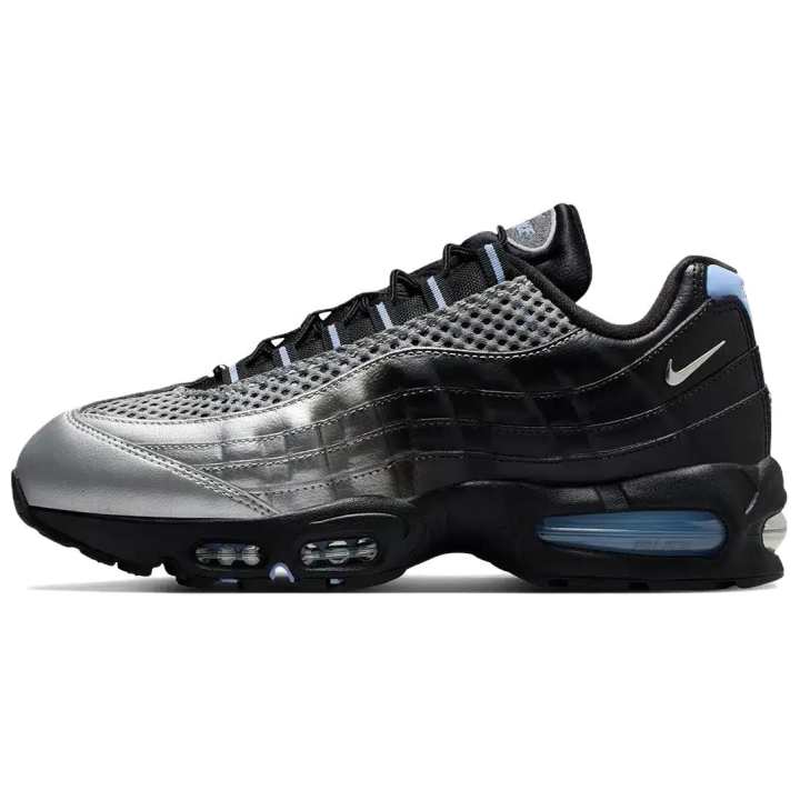 Nike Nike x PALACE Air Max 95 Low top Air Cushion Casual Running Shoes Unisex Silver Bullet, Silver Black