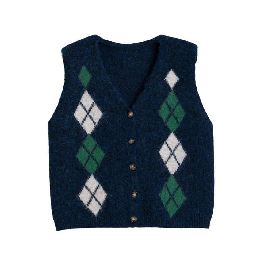 Tonlion Knitwear Women's Blue Tone V Neck Moderate Cardigan