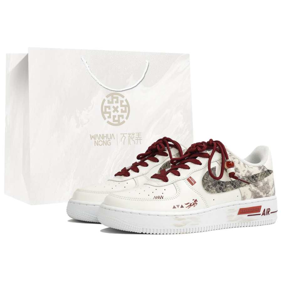 Nike Nike Air Force 1 Wan Hua Nong, Chi Li Ying Nian, Shopping Bag Abrasion Resistant Low top Skateboard Shoes Men's