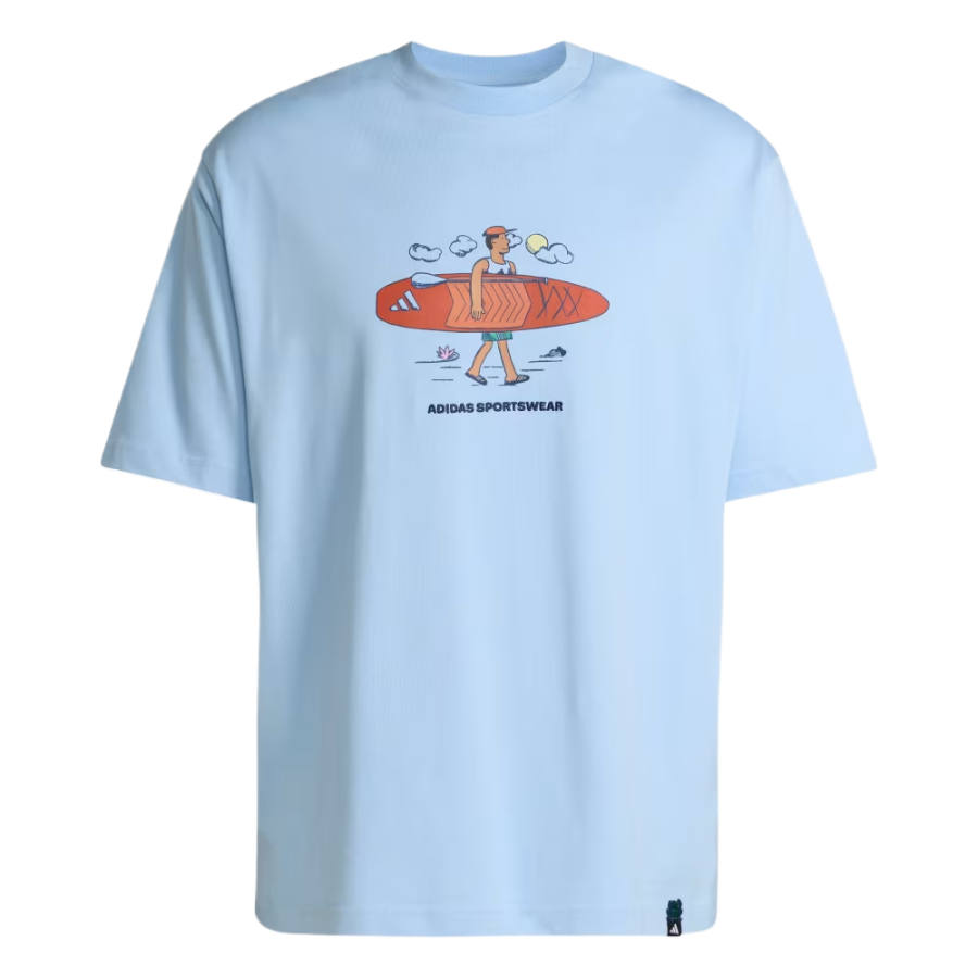 Adidas Adidas T Shirts Men's Fluorescent Blue Crew Neck