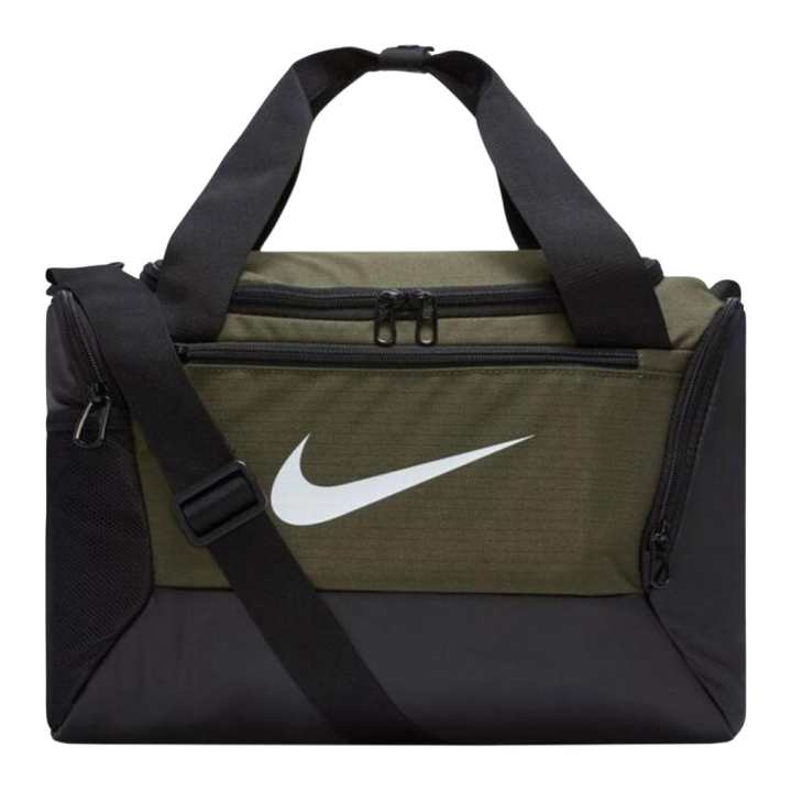 Nike Nike Brasilia Zip Closure Brand Logo Print Gym Bag Unisex Black & Green