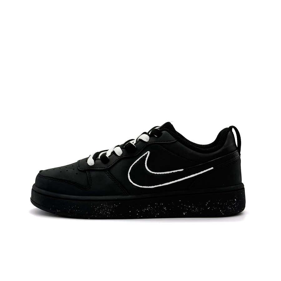 Nike Nike Court Borough Sweet & Black White Leather Slip Resistant Low top Kids' Skateboarding Shoes Black Teenagers