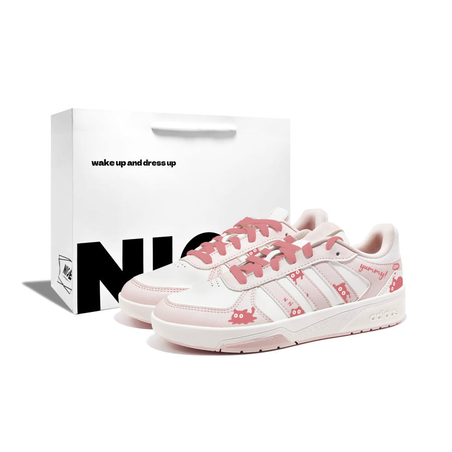 Adidas Adidas COURTBEAT Peeping Cat Synthetic Leather Abrasion Resistant Waterproof Slip Resistant Low top Skateboard Shoes