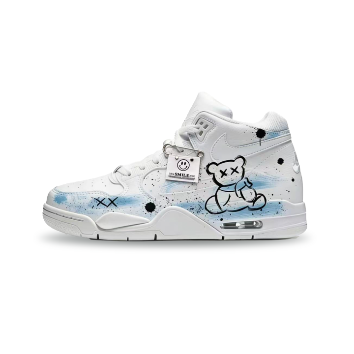 Nike Nike Flight Legacy Violent Bear Abrasion Resistant Mid top Vintage Basketball Shoes Men's Blue White