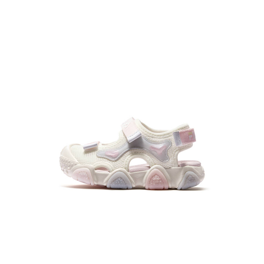 FILA KIDS SEASON FSW Fabric Slip Resistant Breathable Abrasion Resistant Children's Sandals Milk White/Light Pink