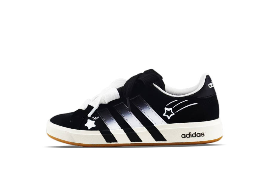 Adidas Adidas Grand Court Base 00s Abrasion Resistant Slip Resistant Low top Casual Skate Shoes Unisex Black White