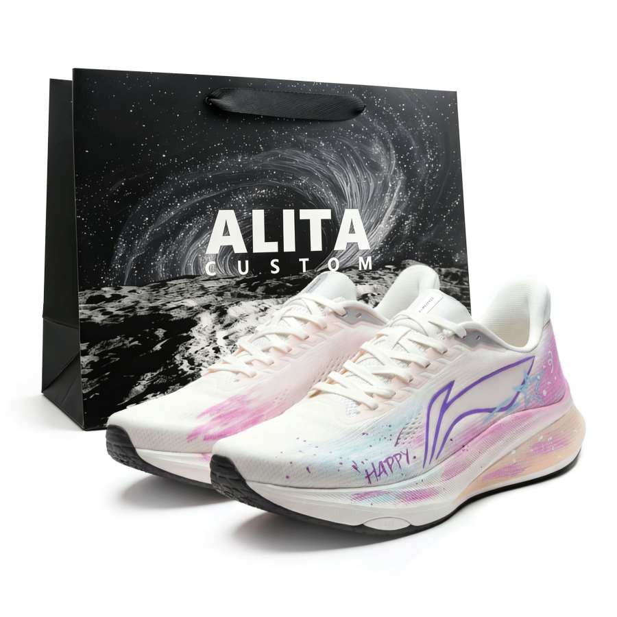 Li-Ning Li Ning Red Hare 9 Support Abrasion Resistant Breathable Low top Casual Racing Marathon Running Shoes Men's Blue Pink