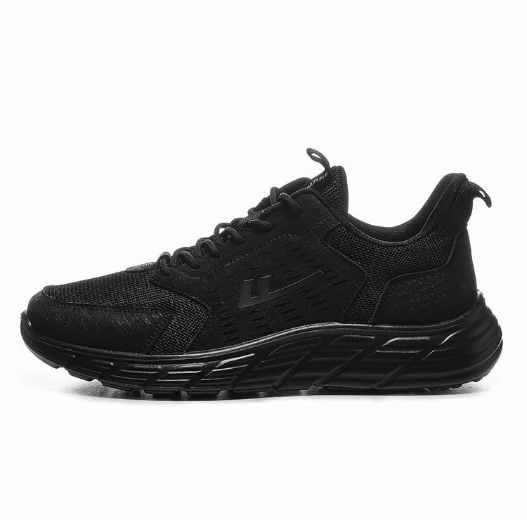 WARRIOR WARRIOR Textile, Synthetic Leather Low top Running Shoes Men's Black Warrior