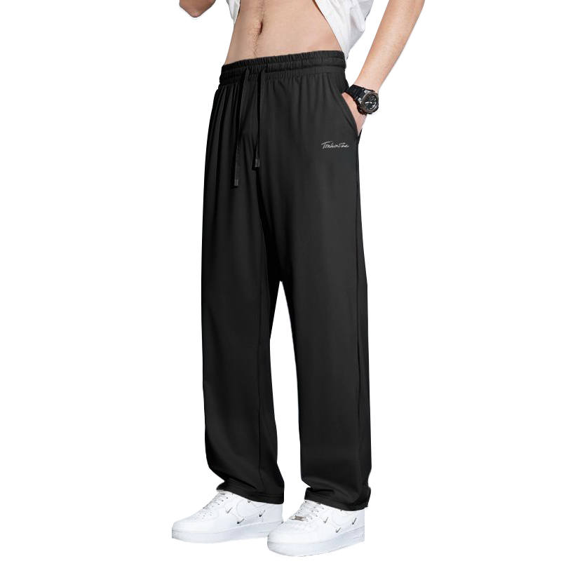 Tonlion Casual Pants Unisex Thin Straight Fit Pants