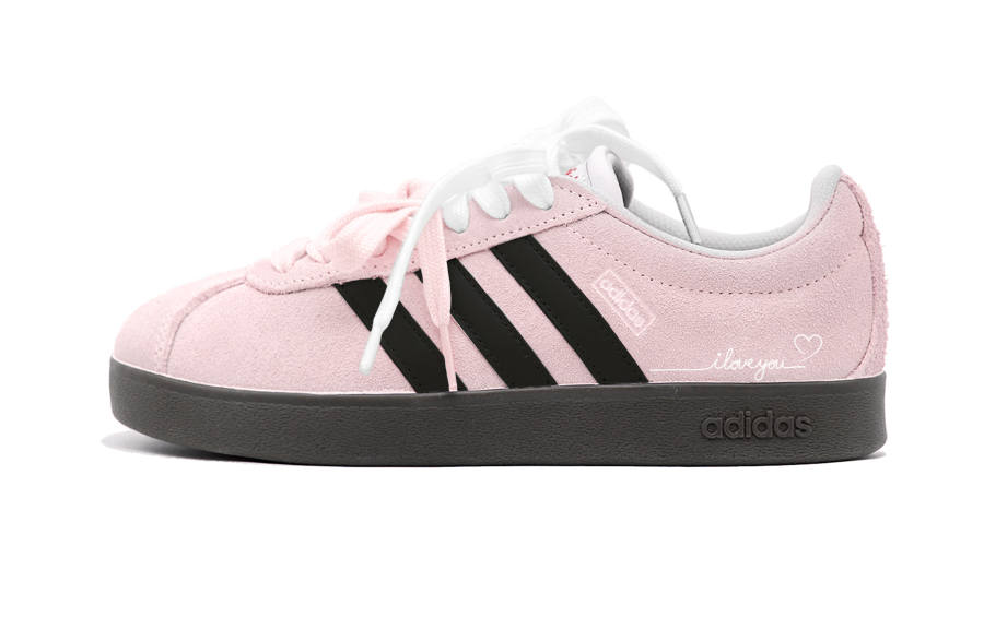 Adidas Adidas Vl Court Classic Pink Cherry Blossom Letter Low top Skateboard Shoes Unisex Pink
