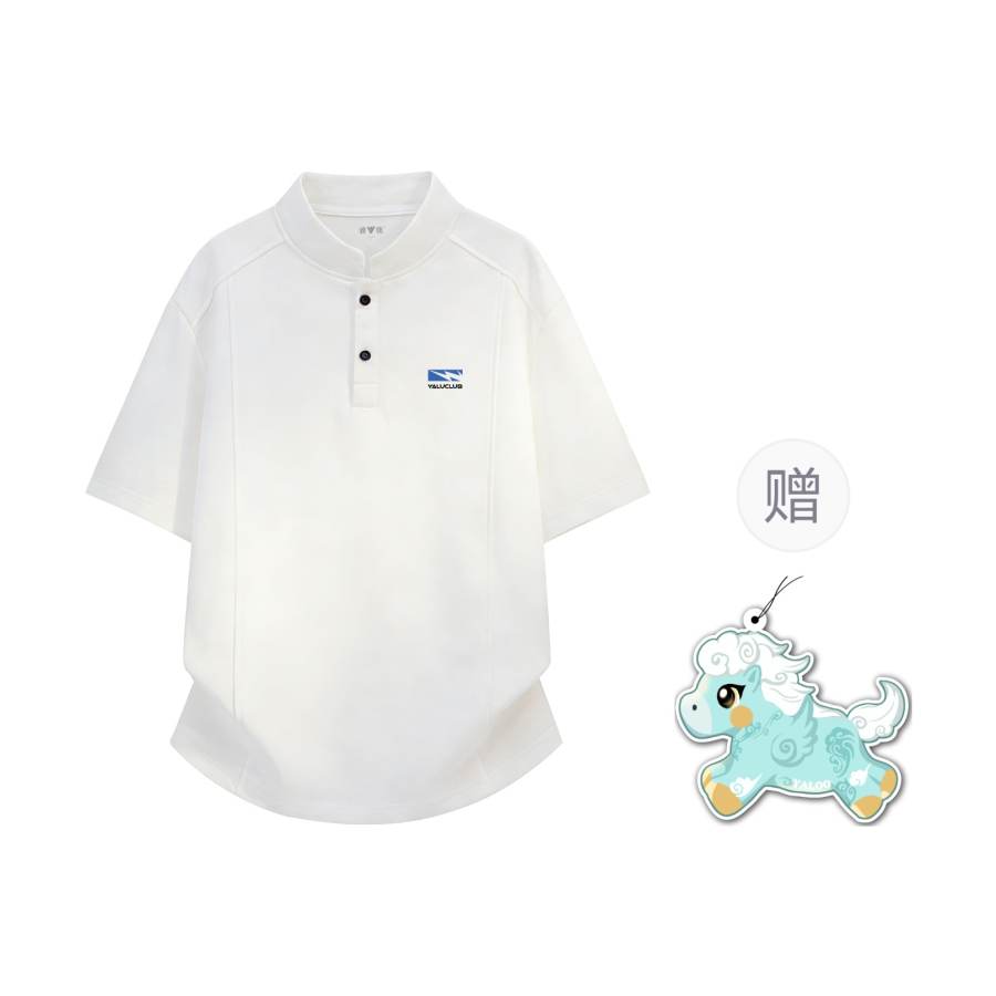 YALU T Shirts Unisex Stand Collar Thin Straight Fit